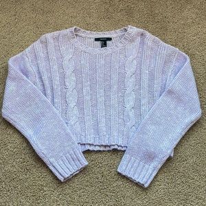 Forever 21 Cropped Light Purple Sweater